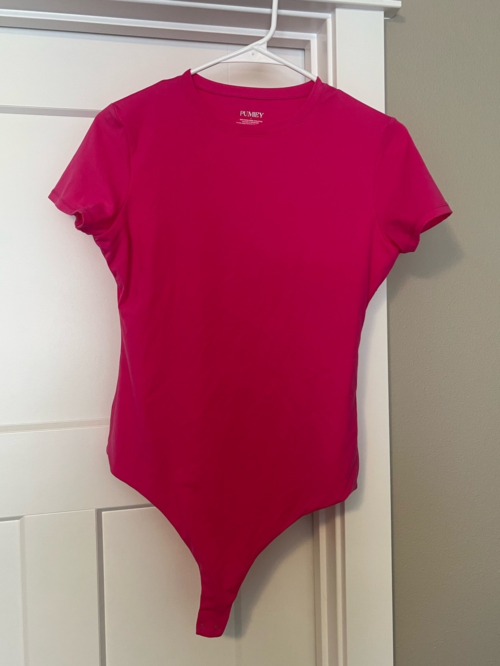 Pumiey Hot Pink Short-Sleeve Bodysuit